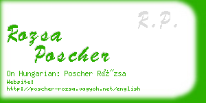 rozsa poscher business card